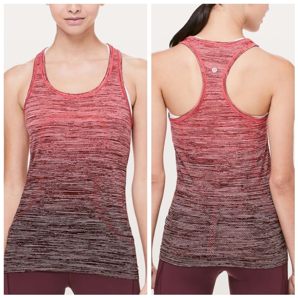 Lululemon Swiftly Tech Racerback Red Alert / White / Dark Sport Red / Black